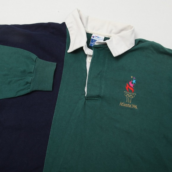 Champion Other - Vintage Champion Atlanta 1996 Olympics Rugby Polo Shirt Long Sleeve Green Navy